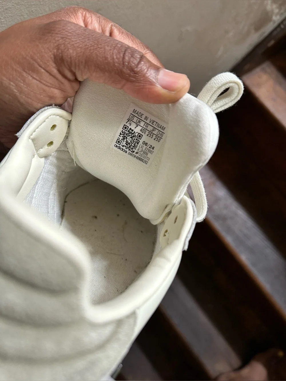 adidas Samba Low-Profile Sneakers in White and Taupe with Gum Sole
